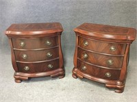 Mahogany 3 Drawer Night Stands with Inlay