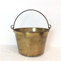 Brass Bucket with Cast Iron Bail Handle