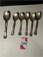 Sterling Silver Rg Spoons (5) & Serving Spoon