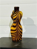 18" tall art glass - female form vase
