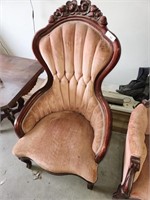 Vintage Mid Century Cushioned Parlor Chair,