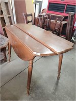 Vintage Wood Table - 48" Round Drop Leaf
