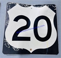 Bent Highway 20 Sign 24x24 in