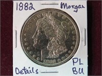 1882 P MORGAN SILVER DOLLAR 90% DETAILS PL BU