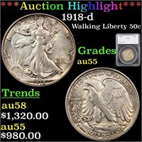 ***Auction Highlight*** 1918-d Walking Liberty Hal