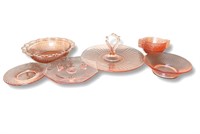 LARGE LOT OF PINK DEPRESSION GLASS