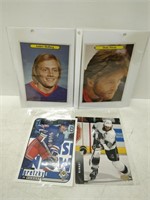 famous large size hockey cards  Gretzky, Potvin