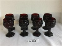 8 pcs. Ruby Red AVON Cranberry Glass Goblets