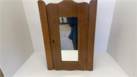 Vintage wood cabinet with mirror