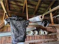 Contents of shelves--roofing materials