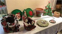 Christmas baskets, canes, handmade items