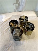 4 Coffee Cans Filled With Electrical Supplies.