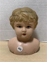 Antique Metal German Minerva Doll Head circa 1900