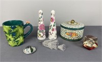 Staffordshire Shakers, Crystal Bells, Paperweights