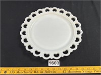 Openwork Milk Glass Platter