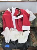 Santa Suit, Beard, Hat, Sleigh Bells, Storage bag
