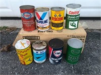 8 Vintage Oil Cans - NO SHIPPING