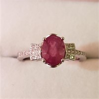 $160 Silver Ruby Ring