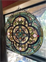 Round decorative stained glass piece 24"W