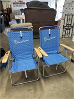Tommy Bahama blue beach chair x2