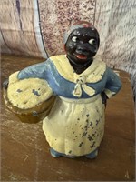 Antique Cast Iron 5.5" Black Americana Coin Bank