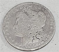 1884 P  Morgan Silver $1 Dollar Coin