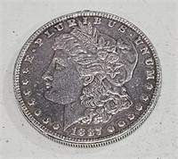 1887 P  Morgan Silver $1 Dollar Coin