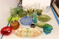 Bargain Lot: Vintage Glassware - Green Blue Red