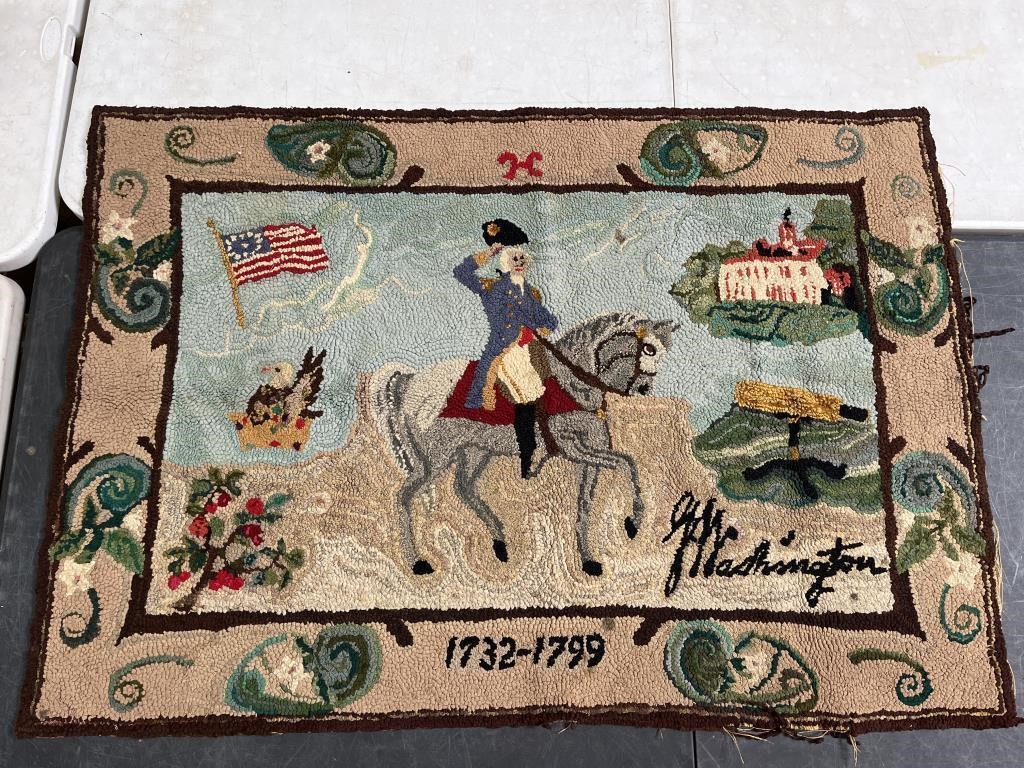 Hand Hooked Centennial and Dog Rugs