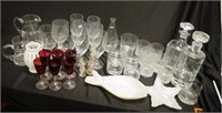 Quantity of various drinking glasses etc