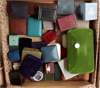 Jewelry boxes 30+, some old, some velvet,