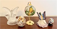 Butterfly Decor Lot with Egg, Bell and Ornament