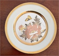Vintage Art of Chokin Flowers & Butterfly Gold Rim