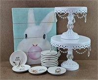 Bunny Blowing Bubble & Cake Stands +