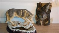 Wolf Figurine & Wall Hanging