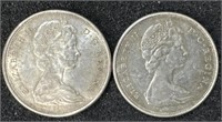 1965/1966 Canada 50 Cents Silver Coins