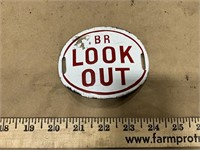 B R Lookout curved enamel emblem