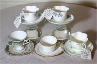 5 Vintage Tea Cups & Saucers- Staffordshire