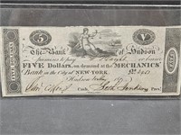 1813 Bank of Hudson $5 Note