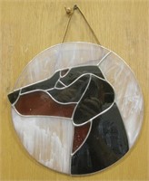 11" Diameter Stained Glass Dog Wall Decor