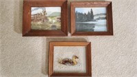 3 framed art paintings.