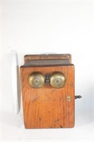 Antique wood wall phone ringer box WesternElectric