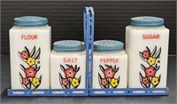 (X) Tipp Rangette Milk Glass Shaker Set. 8.5"