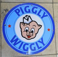 Piggly Wiggly Metal Advertising Sign.