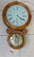 E. Ingraham & Co. Walnut Wall Clock.