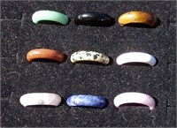Lot of Gemstone Band Rings Asst. Stones & Sizes