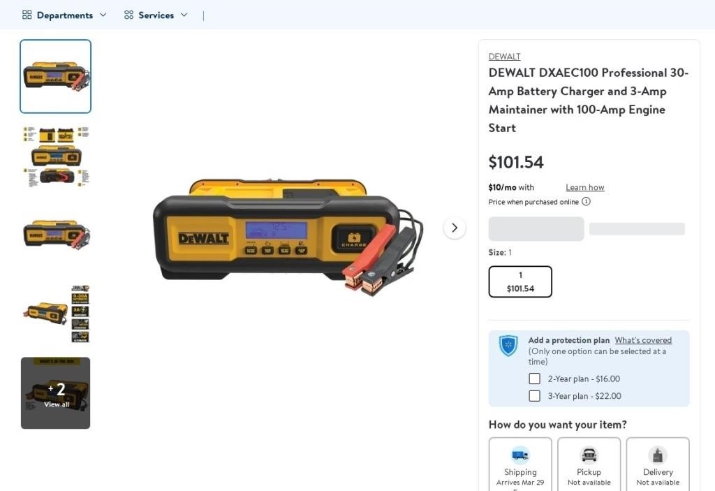 C1989  DEWALT Battery Charger 30-Amp 3-AmpMaintai