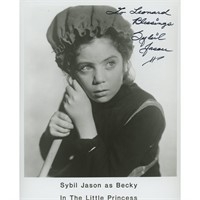 Sybil Jason signed "The Little Princess" movie pho
