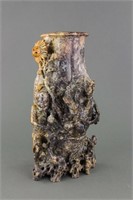 Chinese Large Shoushan Stone Carved Vase