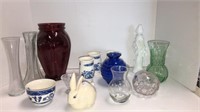 Misc. vases and glasses, (1) Avon bottle
